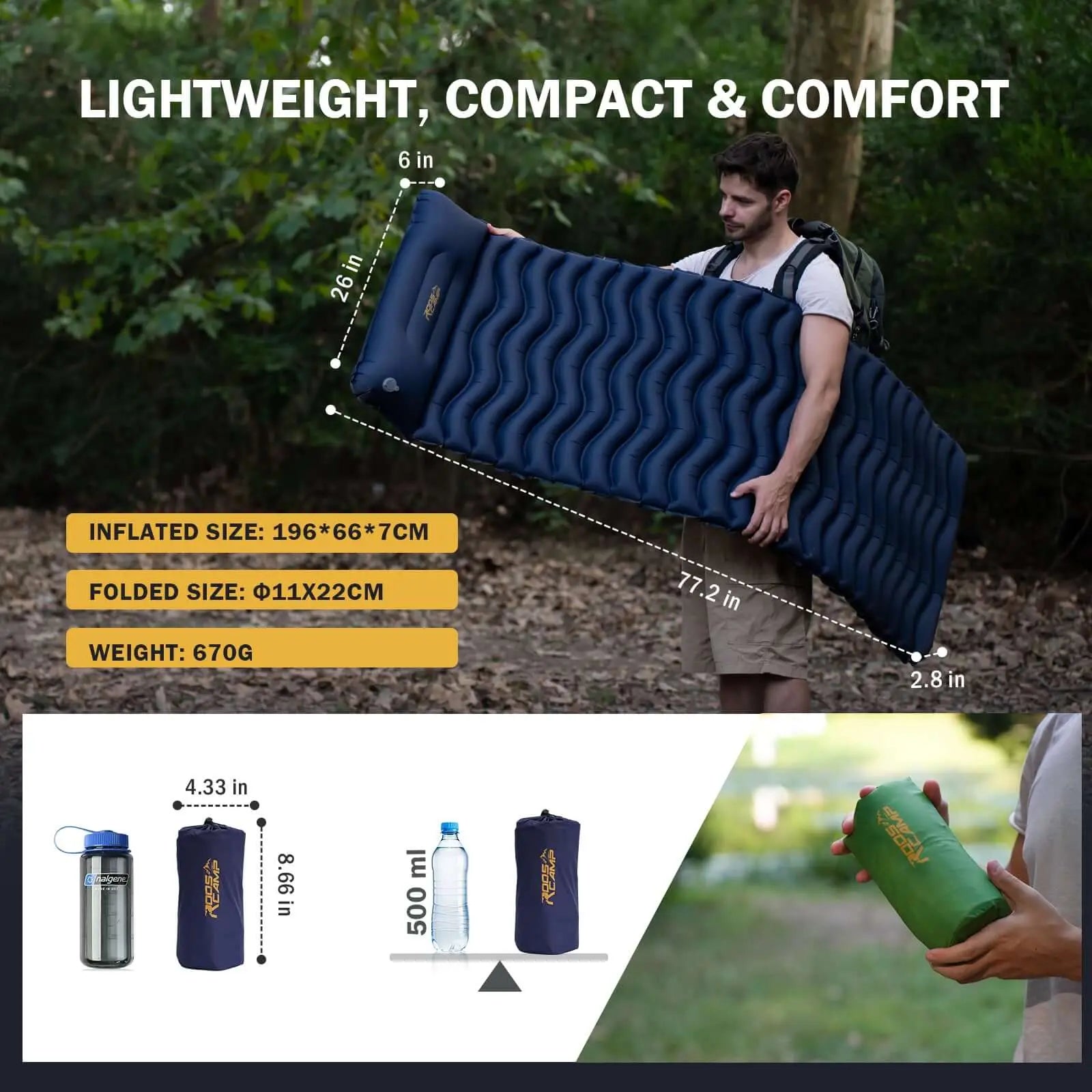 RoosCamp RoosPad PRO with Built-in Pillow RoosCamp Gear