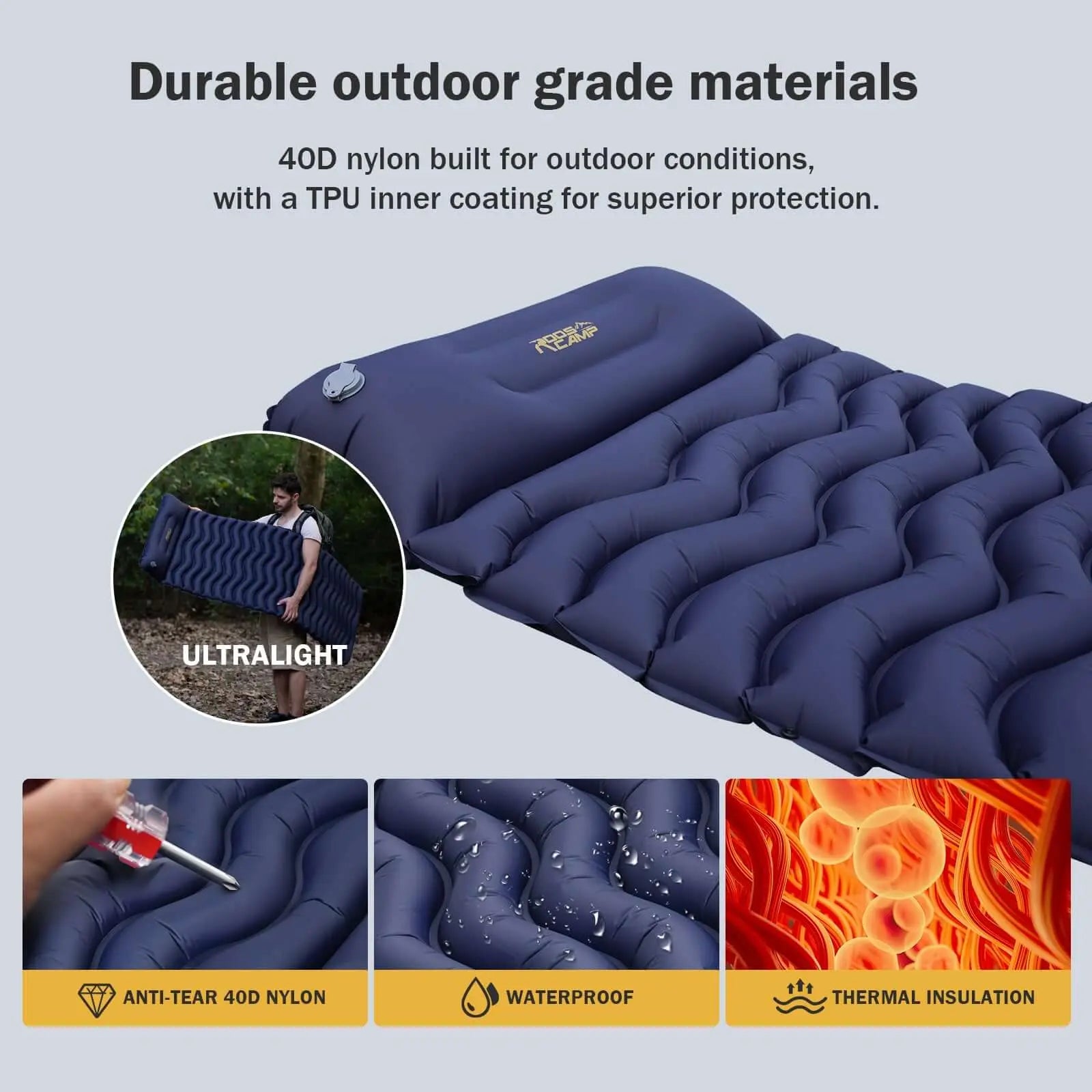 RoosCamp RoosPad PRO with Built-in Pillow RoosCamp Gear