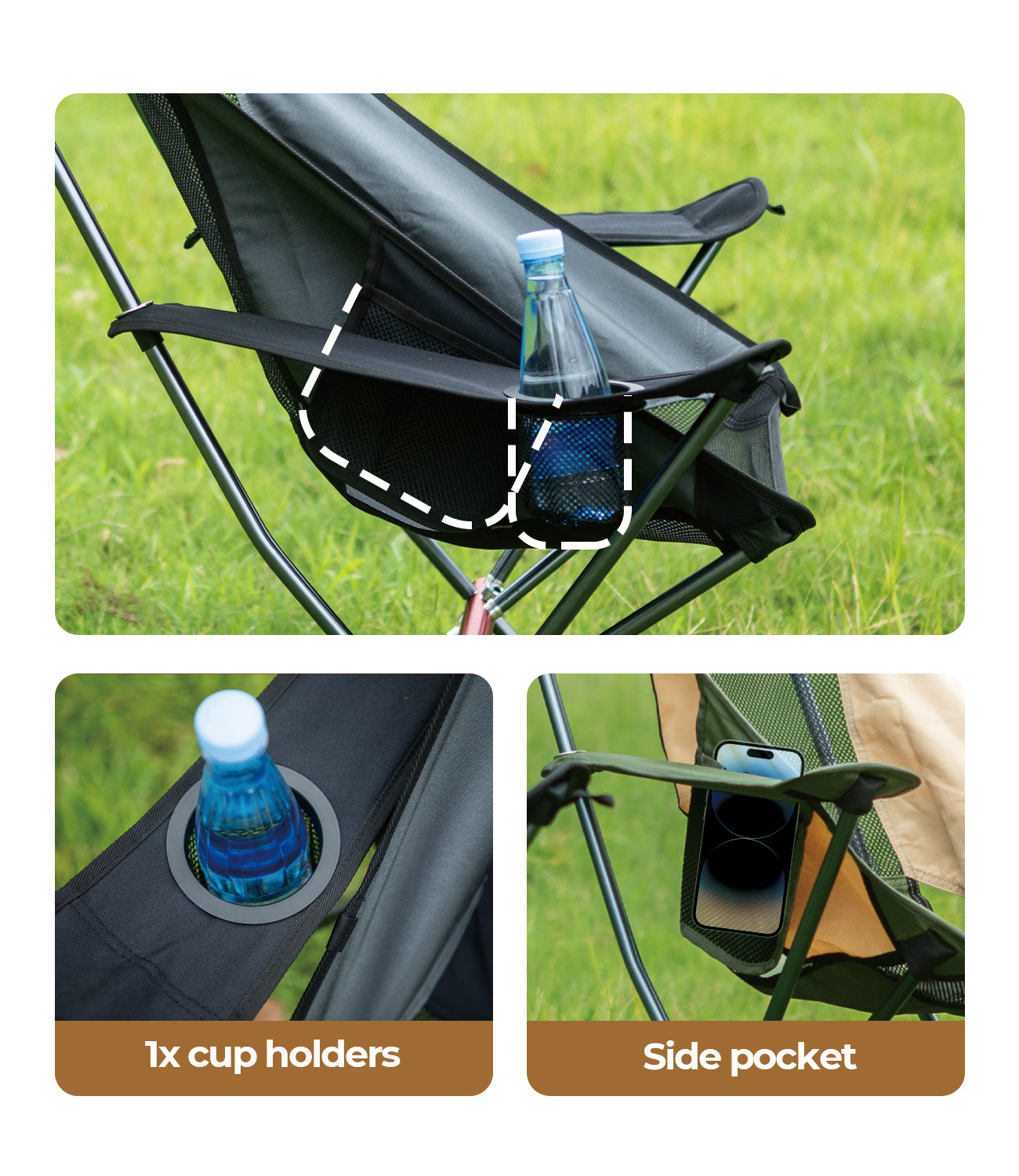 RoosCamp Portable High-Back Armchair for Outdoors RoosCamp Gear