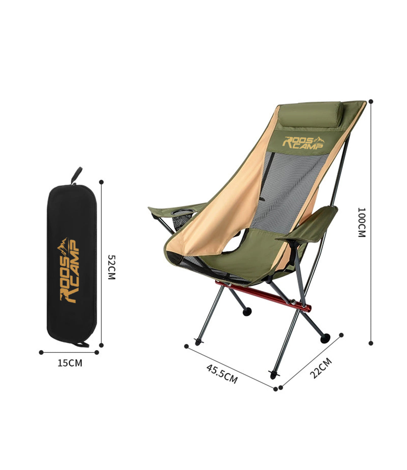 RoosCamp Portable High-Back Armchair for Outdoors RoosCamp Gear