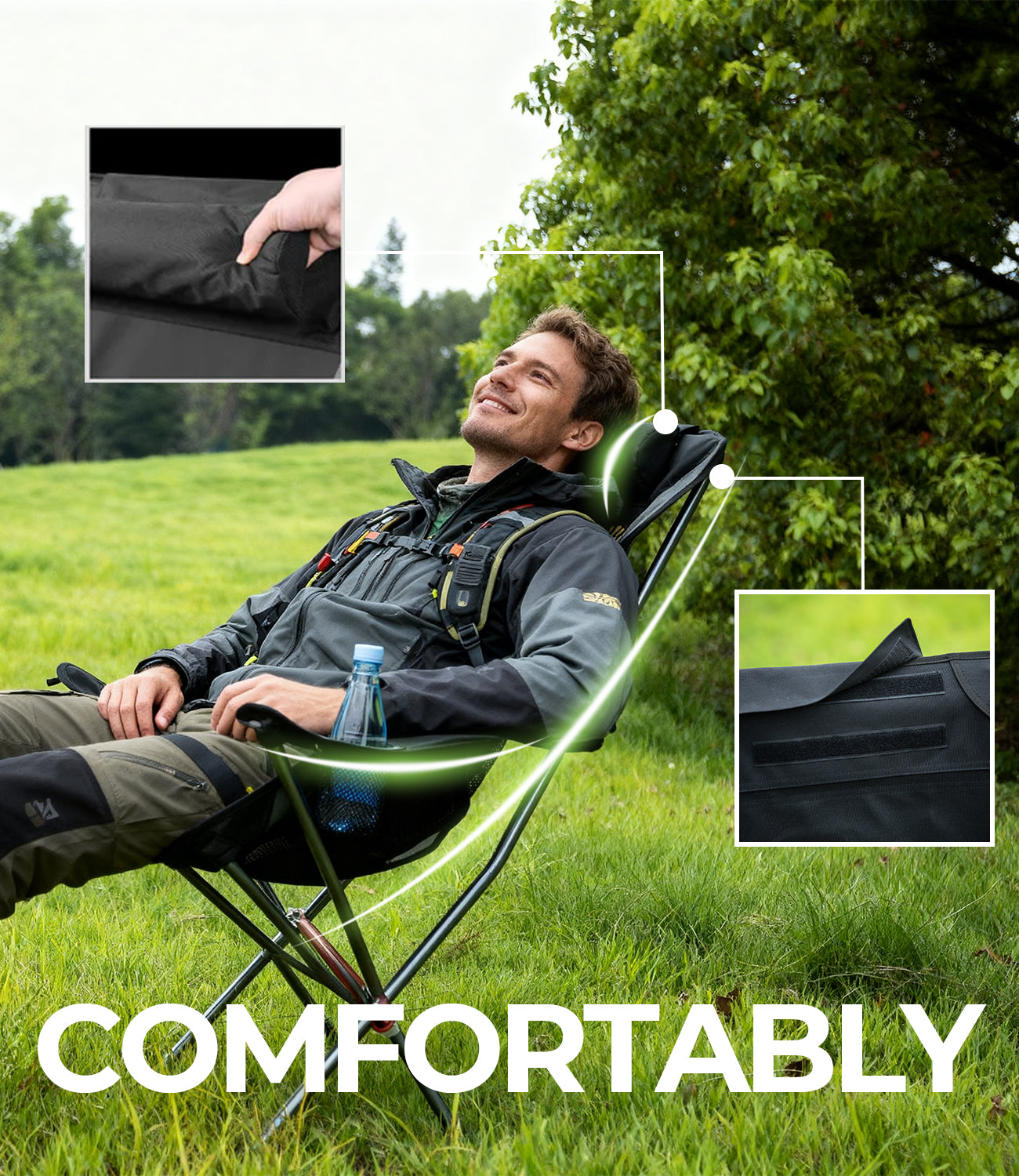 RoosCamp Portable High-Back Armchair for Outdoors RoosCamp Gear